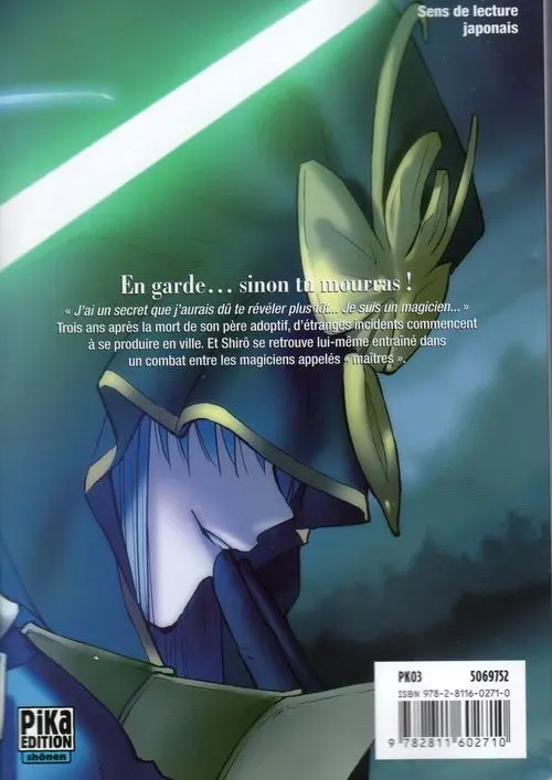 Verso de l'album Fate stay night Tome 4