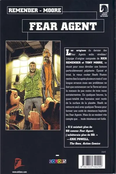 Verso de l'album Fear Agent Tome 3 Le dernier adieu