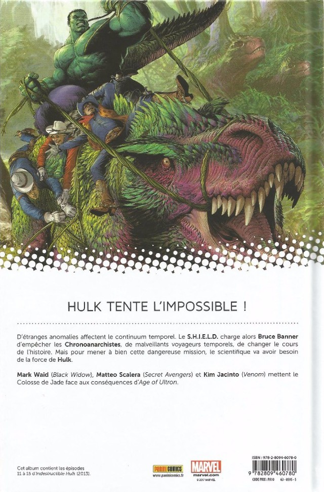 Verso de l'album Hulk -  Indestructible Hulk Tome 3 Agent du T.E.M.P.S.