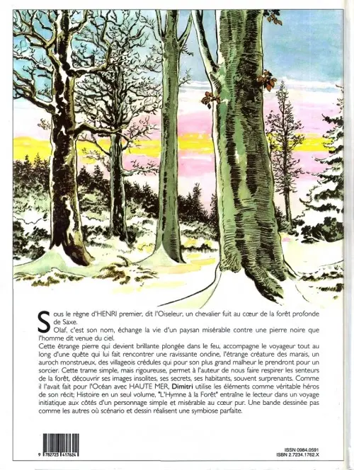 Verso de l'album L'Hymne à la forêt Légende