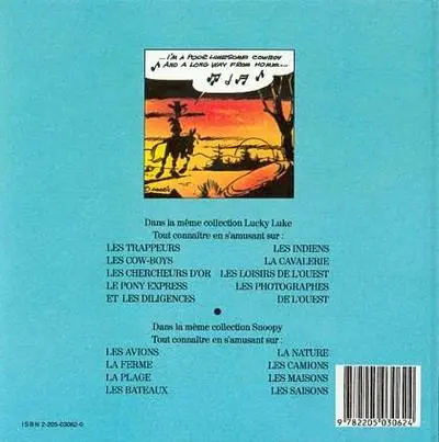 Verso de l'album Lucky Luke Tout connaître en s'amusant sur : les loisirs de l'Ouest