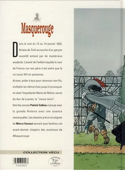 Verso de l'album Masquerouge - Épisode 3 - Marco Venanzi Tome 9 La veuve noire