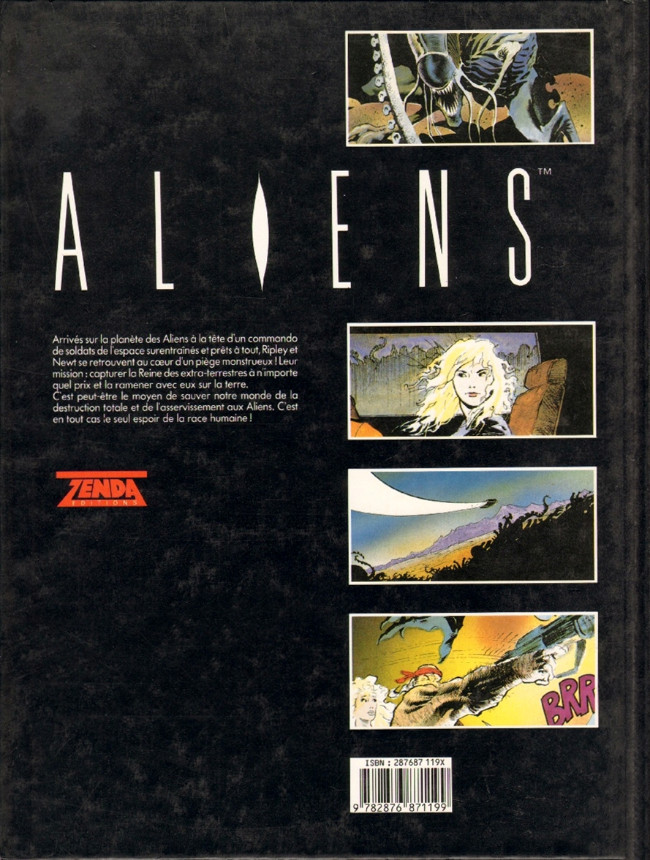 Verso de l'album Aliens : Guerre pour la terre 2