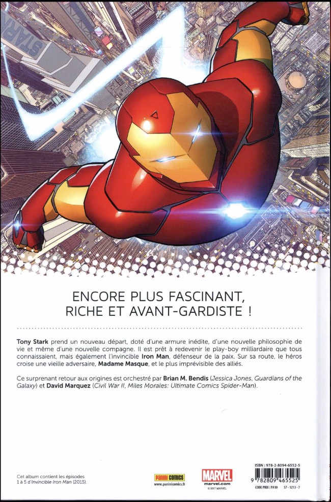 Verso de l'album All-New Iron Man Tome 1 Reboot