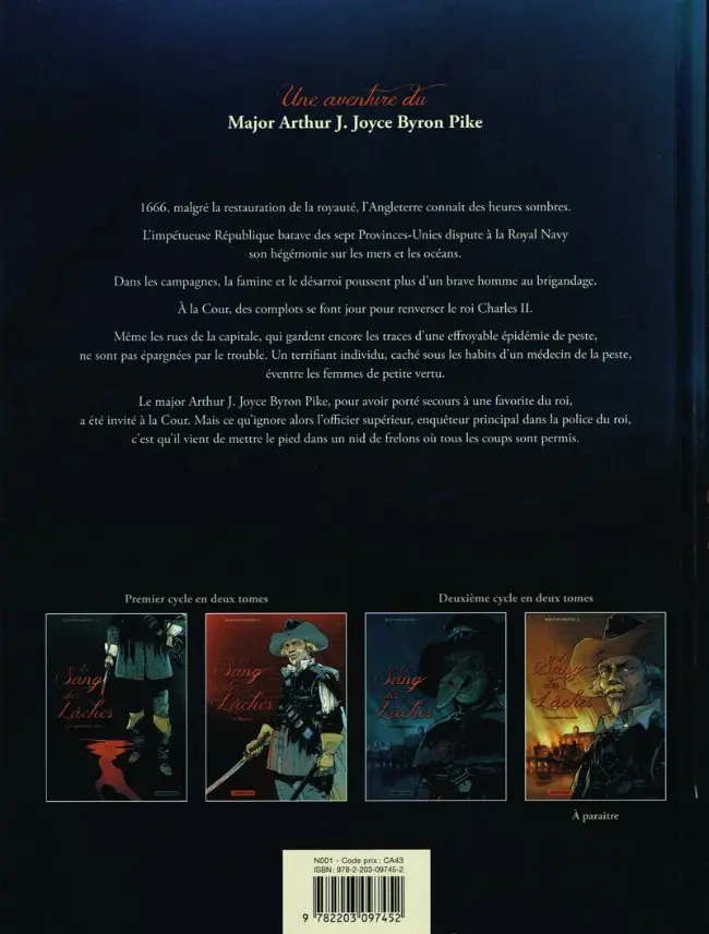 Verso de l'album Le sang des lâches Tome 3 La conjuration