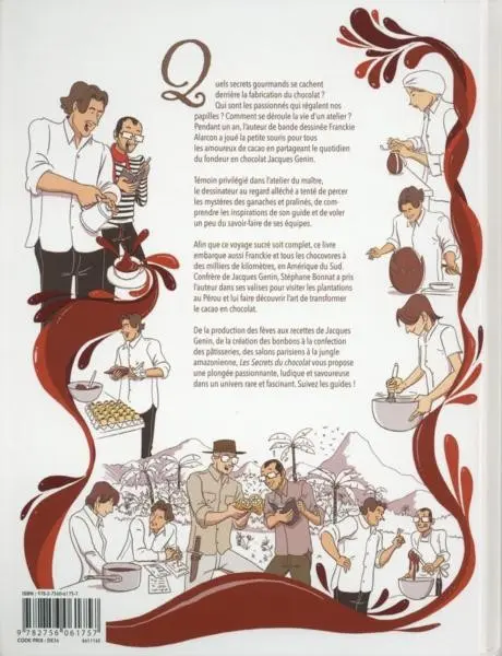 Verso de l'album Les secrets du chocolat Voyage gourmand dans l'atelier de Jacques Genin