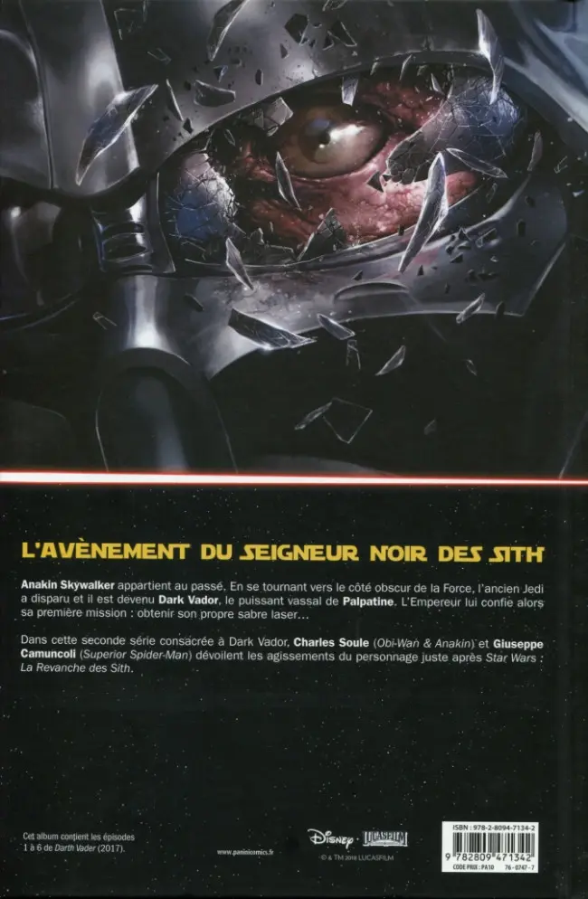 Verso de l'album Star Wars - Dark Vador : Le Seigneur noir des Sith Tome 1 L'Élu