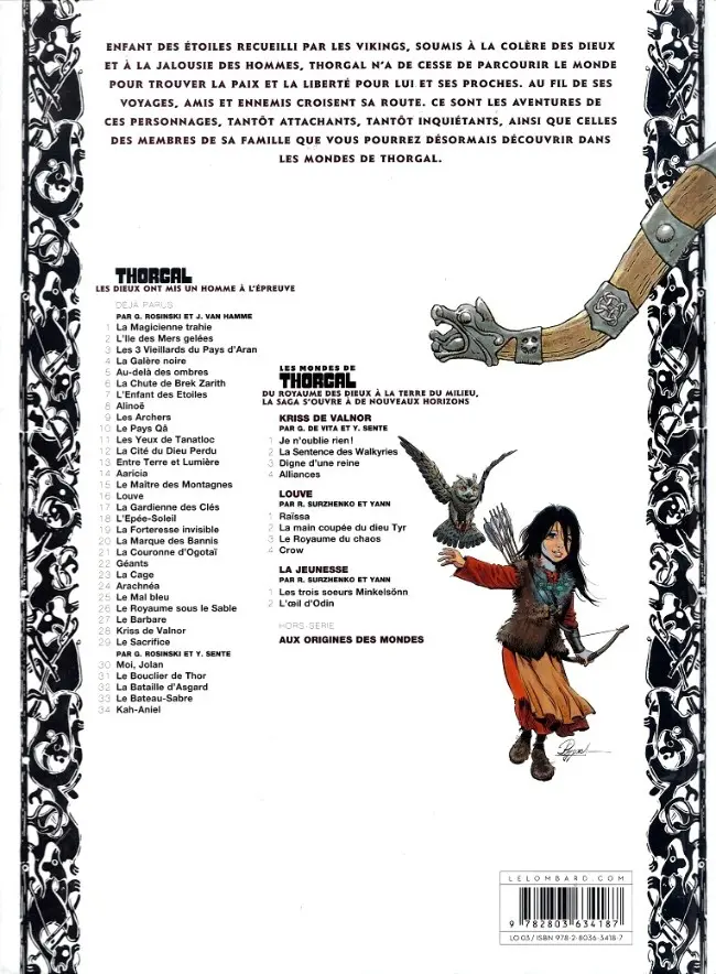 Verso de l'album Les mondes de Thorgal - Louve Tome 4 Crow