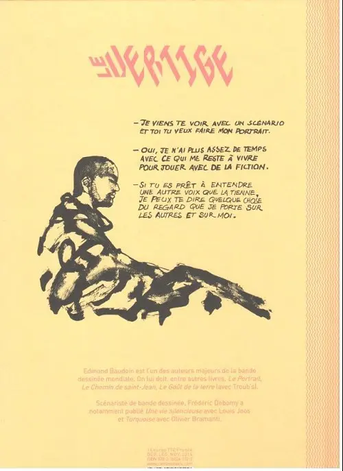 Verso de l'album Le Vertige