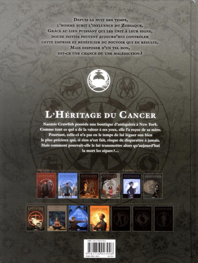 Verso de l'album Zodiaque Tome 4 L'Héritage du Cancer