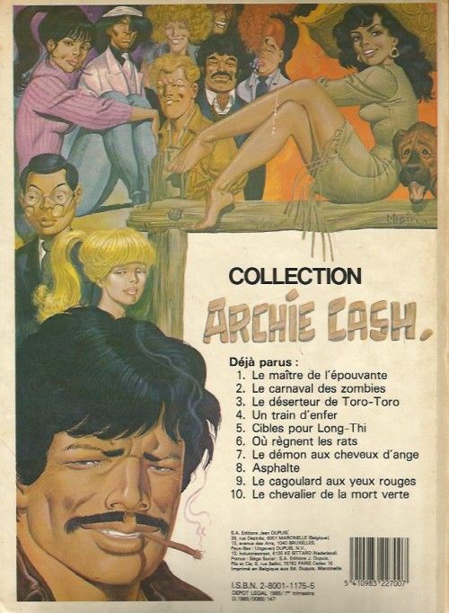 Verso de l'album Archie Cash Tome 1 Le maître de l'épouvante