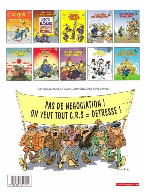 Verso de l'album CRS = Détresse Tome 4 La Semaine des 40 heurts !