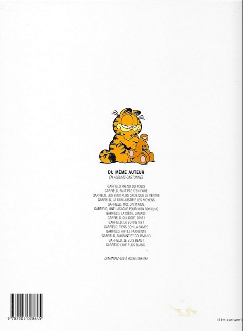 Verso de l'album Garfield Tome 3 Les yeux plus gros que le ventre
