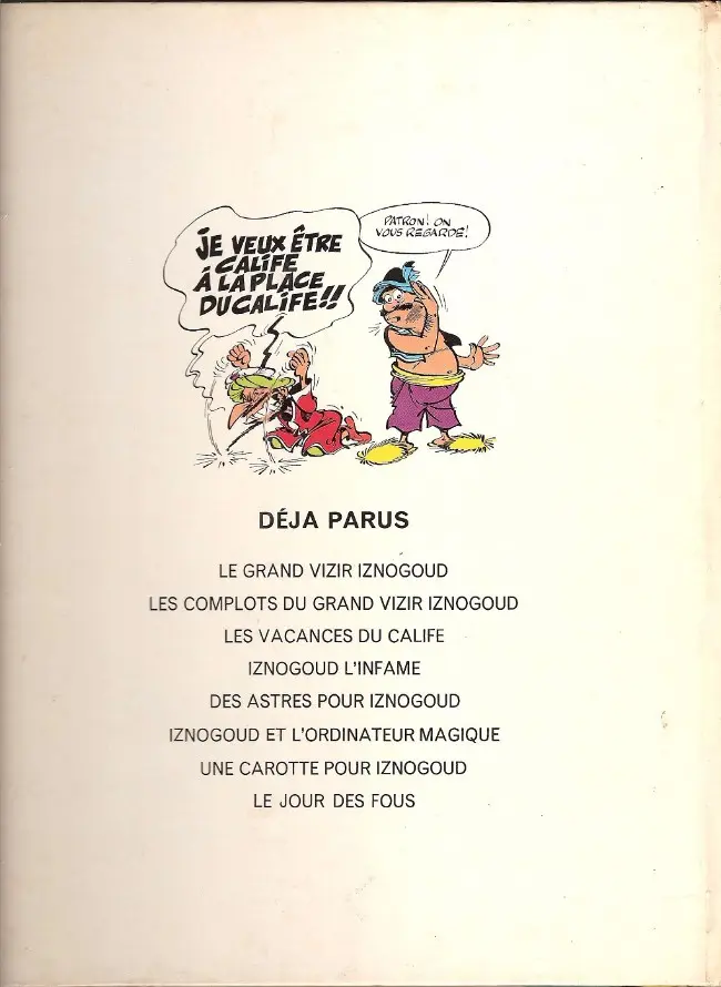 Verso de l'album Iznogoud Tome 8 Le jour des fous