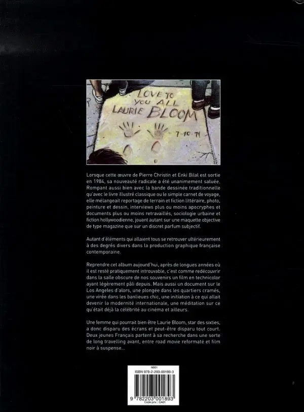 Verso de l'album Los Angeles L'étoile oubliée de Laurie Bloom