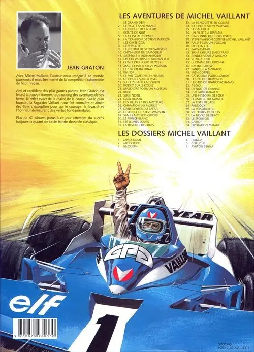 Verso de l'album Michel Vaillant Tome 10 L'honneur du Samouraï