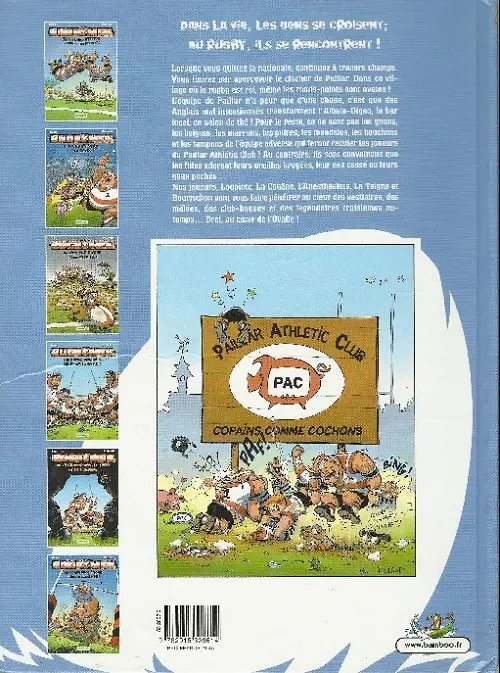 Verso de l'album Les Rugbymen Tome 1 On va leur mettre les poings sur les yeux !
