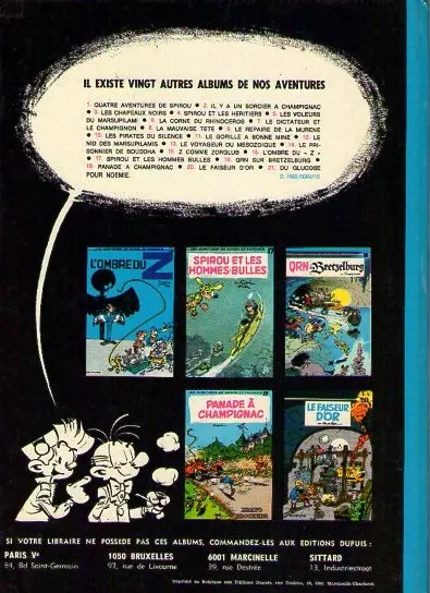 Verso de l'album Spirou et Fantasio Tome 10 Les pirates du silence