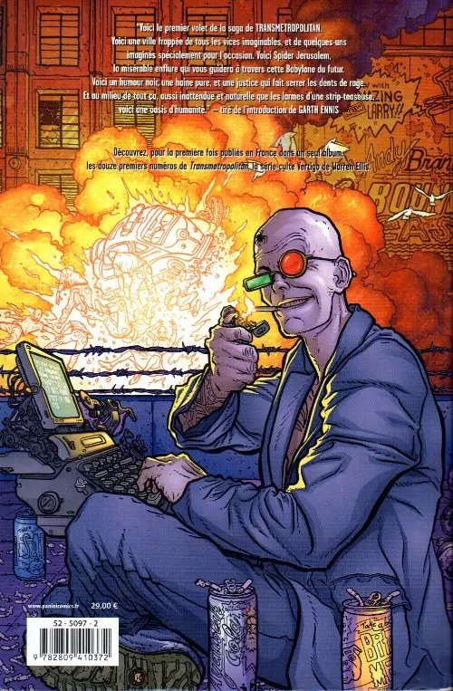 Verso de l'album Transmetropolitan Tome 1 Le come-back du siècle