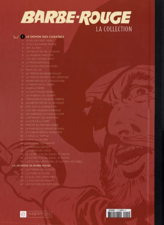 Verso de l'album Barbe-Rouge La collection Tome 1 Le démon des Caraïbes