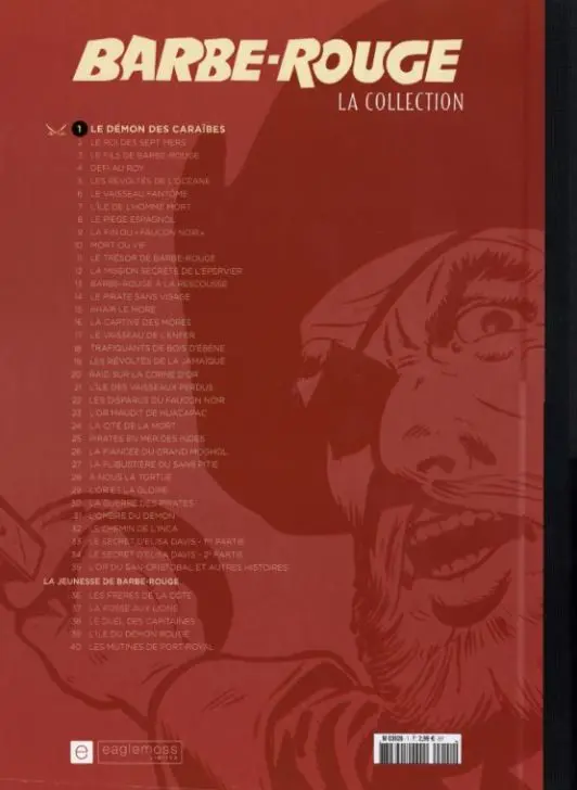 Verso de l'album Barbe-Rouge La collection Tome 1 Le démon des Caraïbes