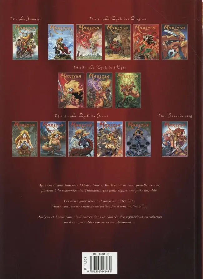 Verso de l'album Marlysa Tome 14 Sœurs de sang