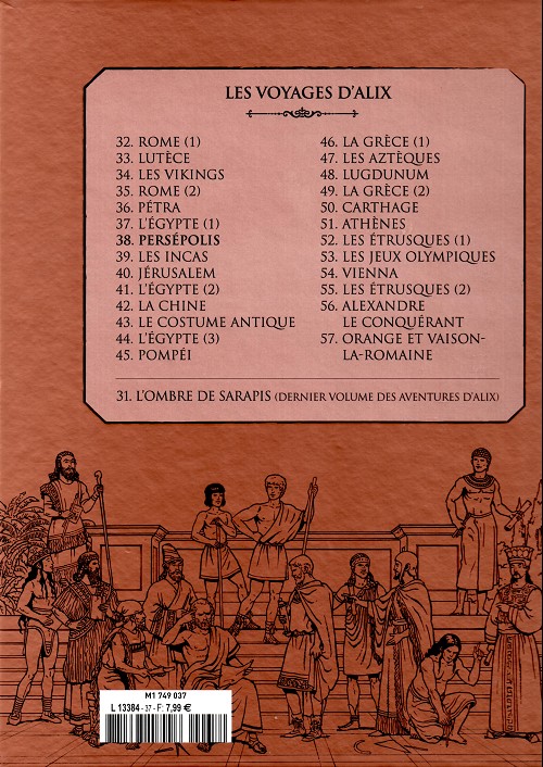 Verso de l'album Alix La collection Tome 38 Les voyages d'Alix - Persépolis
