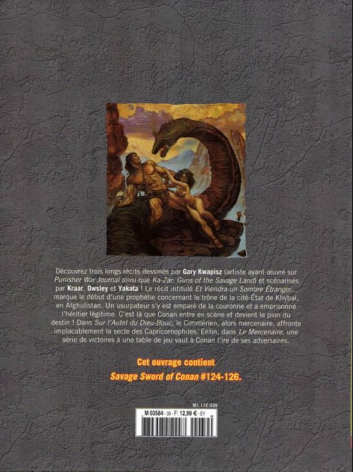 Verso de l'album The Savage Sword of Conan - La Collection Tome 39 Et viendra un sombre étranger...