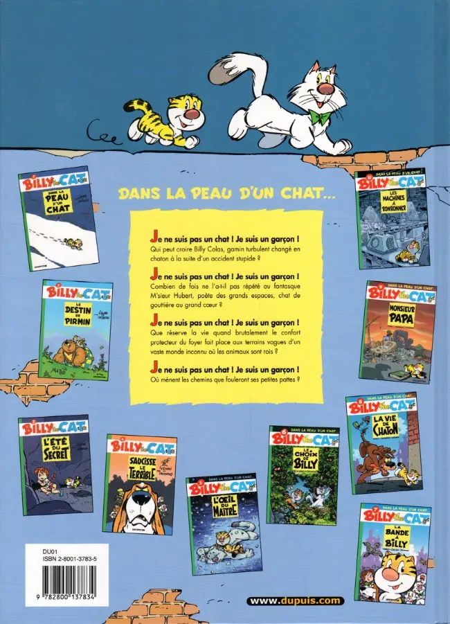 Verso de l'album Billy the Cat Tome 10 Les machines à ronronner