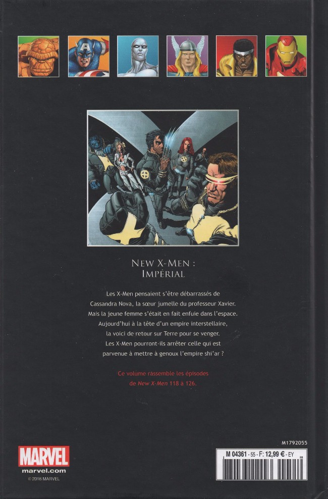 Verso de l'album Marvel Comics - La collection de référence Tome 55 New X-Men - Impérial