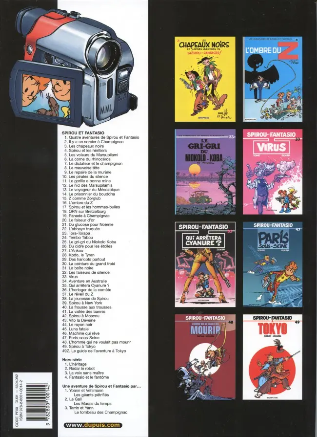 Verso de l'album Spirou et Fantasio Tome 12 Le nid des Marsupilamis