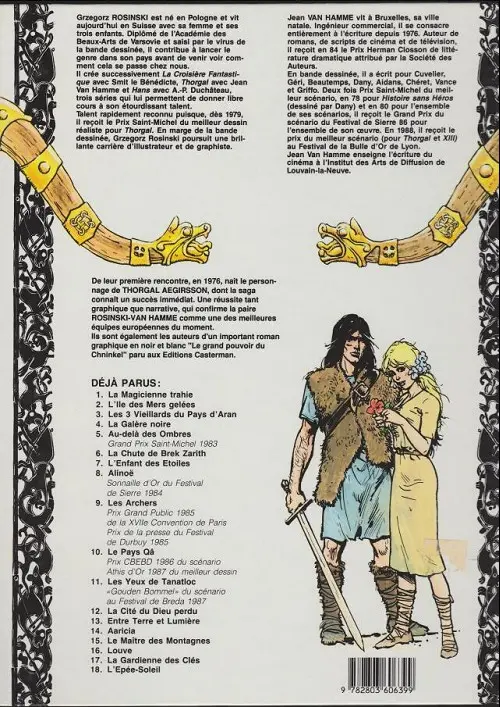 Verso de l'album Thorgal Tome 12 La cité du dieu perdu