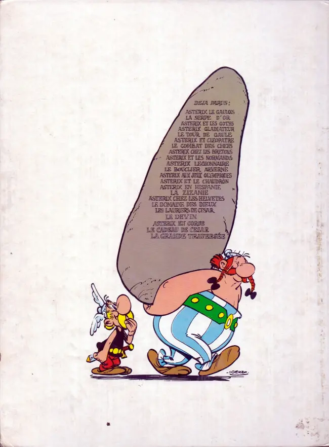 Verso de l'album Astérix Tome 4 Astérix gladiateur