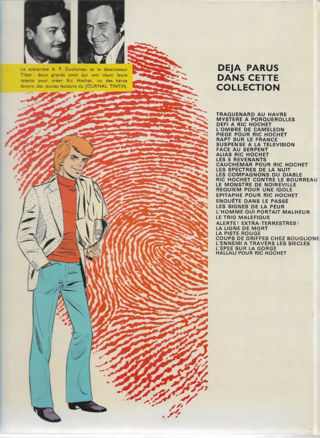 Verso de l'album Ric Hochet Tome 18 Enquête dans le passé