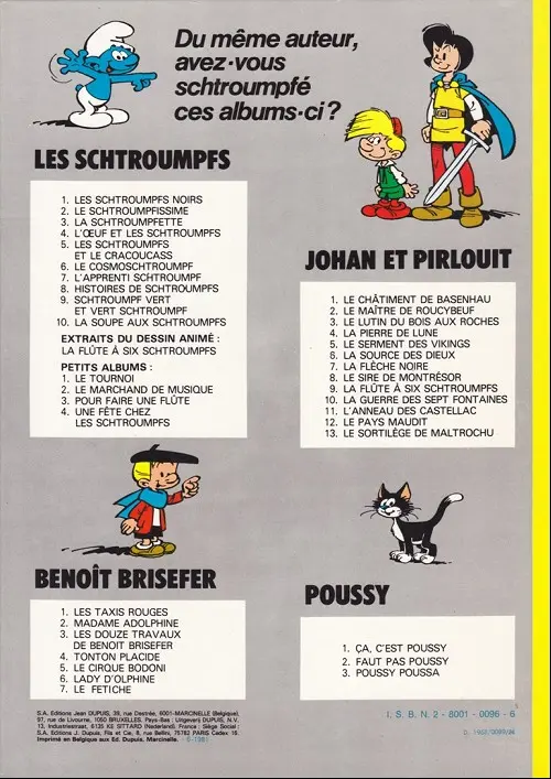 Verso de l'album Johan et Pirlouit Tome 2 Le maître de Roucybeuf