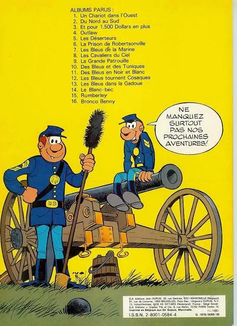 Verso de l'album Les Tuniques Bleues Tome 13 Les bleus dans la gadoue