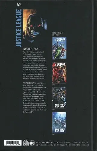Verso de l'album Justice League Tome 1 Intégrale