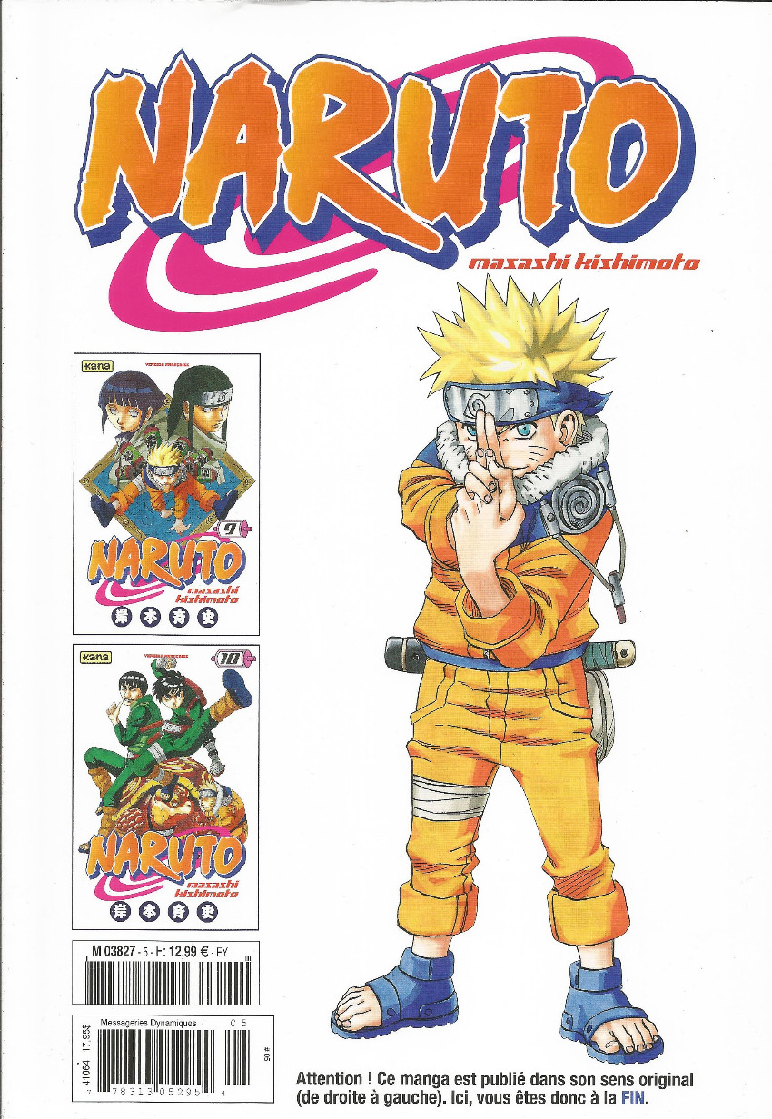 Verso de l'album Naruto L'intégrale Tome 5