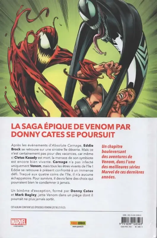 Verso de l'album Venom Tome 6 Venom Island