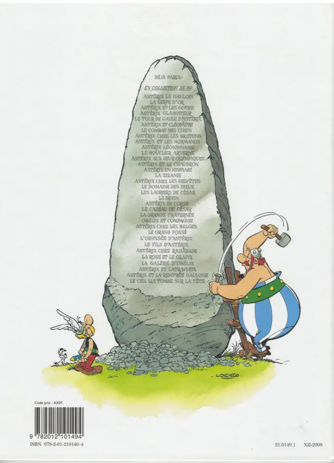 Verso de l'album Astérix Tome 17 Le domaine des dieux