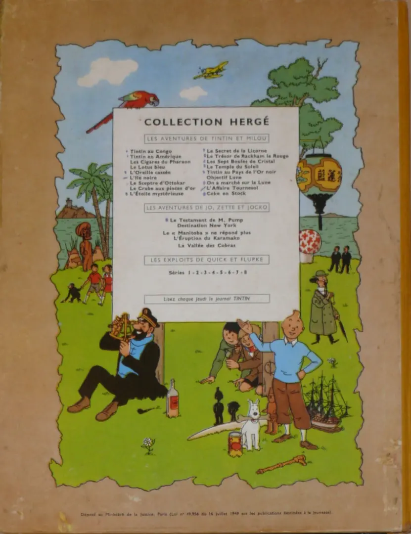 Verso de l'album Tintin Tome 19 Coke en stock