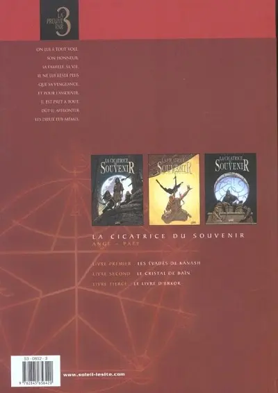 Verso de l'album La Cicatrice du souvenir I - II - III