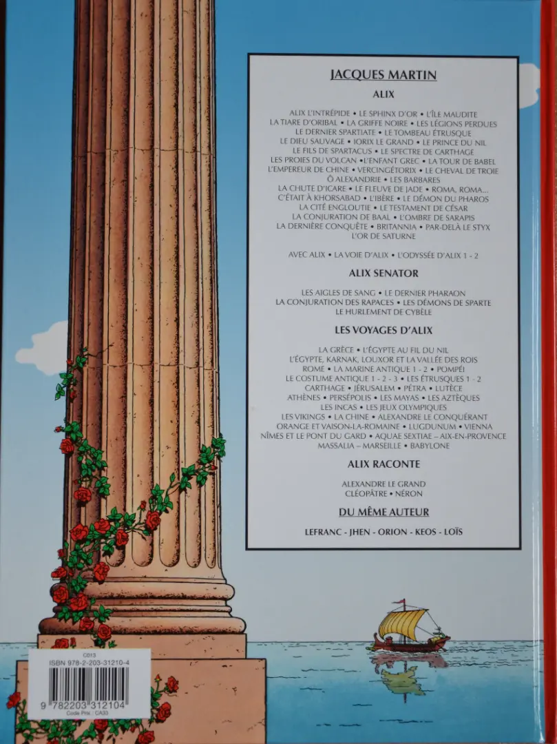 Verso de l'album Alix Tome 1 Alix l'intrépide