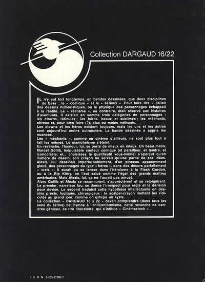 Verso de l'album Cinémastock Tome 1 (2e partie)
