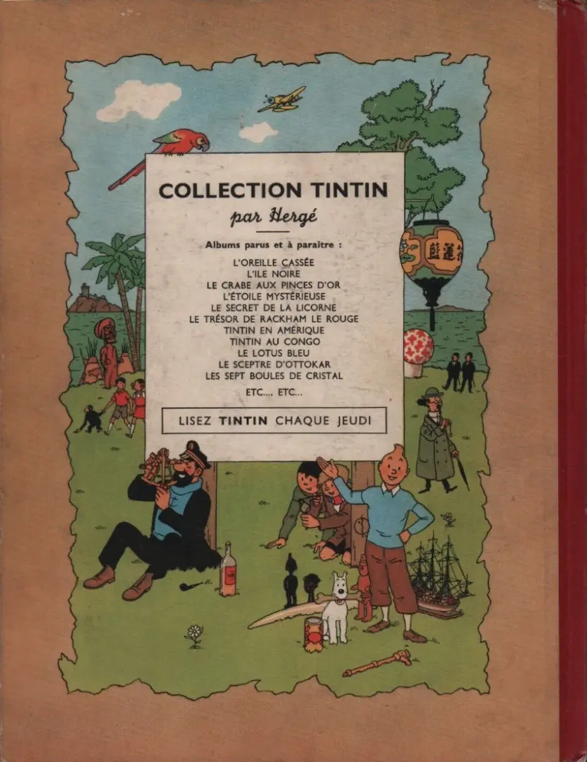 Verso de l'album Tintin Tome 11 Le secret de la Licorne