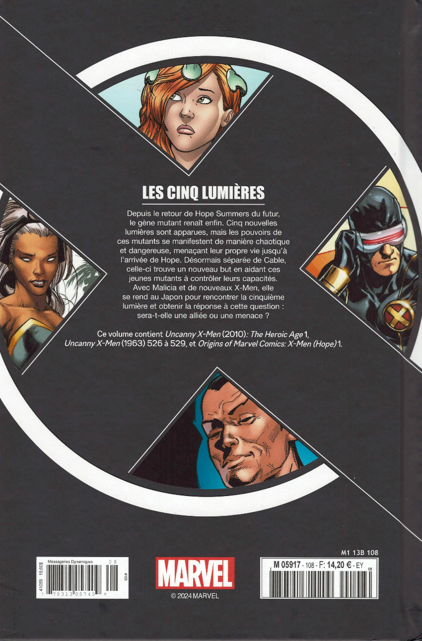 Verso de l'album X-Men - La Collection Mutante Tome 108 Les Cinq Lumières