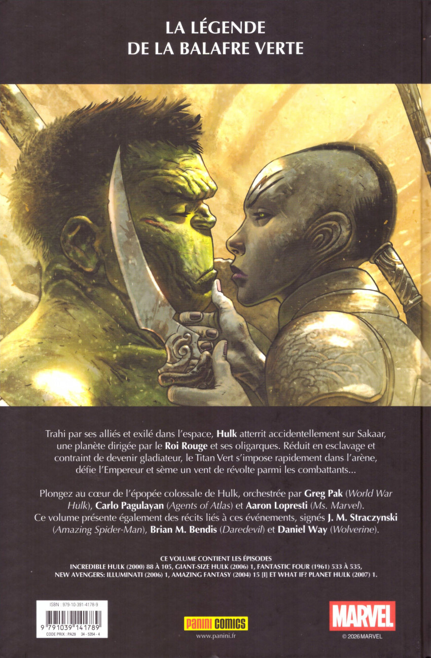 Verso de l'album Planète Hulk