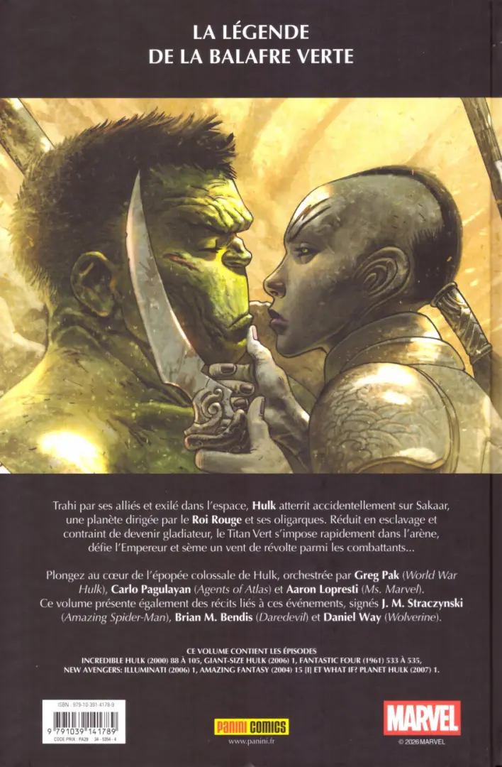 Verso de l'album Planète Hulk