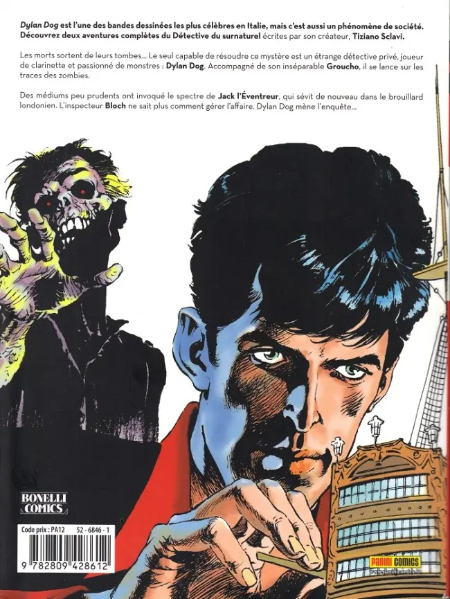 Verso de l'album Dylan Dog Panini La Planète des morts
