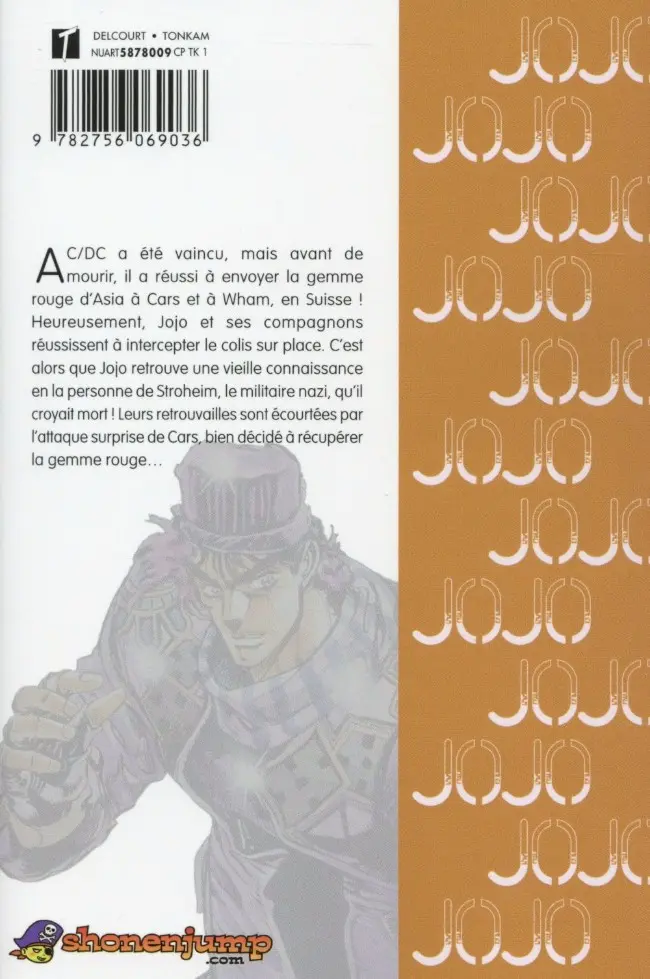 Verso de l'album Jojo's Bizarre Adventure - Battle Tendency 5 La bulle pourpre